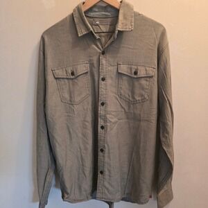 REI Men's Long Sleeve Herringbone Utility Shirt Jacket Green Medium